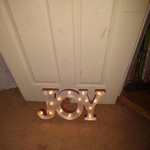 Joy Sign Holiday Decor (Christmas Decor) Light powered by 2AA batteries - New